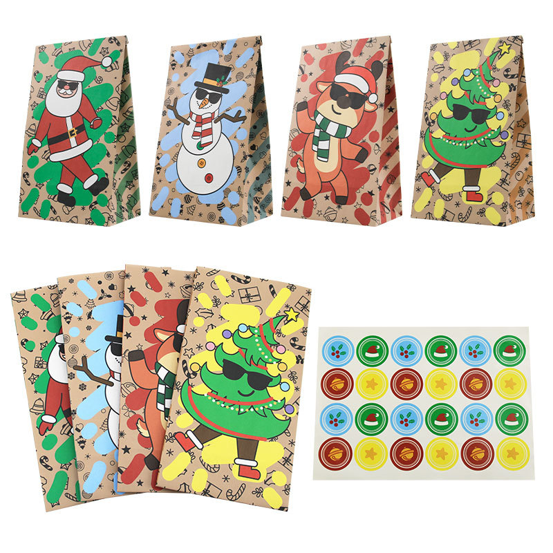 Christmas Paper Bags 24Pcs New - Xmas Food Snacks 评论和价格