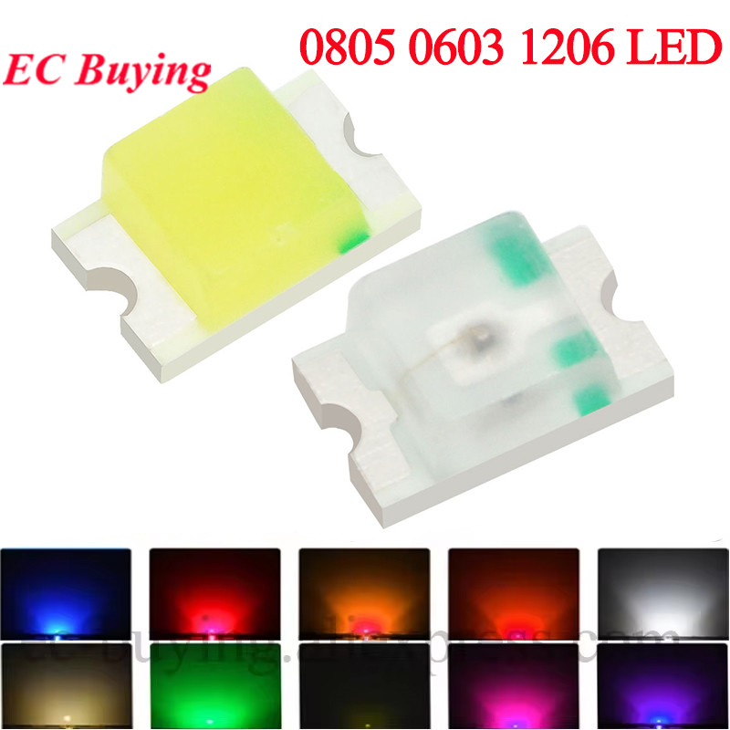 100Pcs 0805 0603 1206 SMD LED  - Yellow Food Snacks 评论和价格